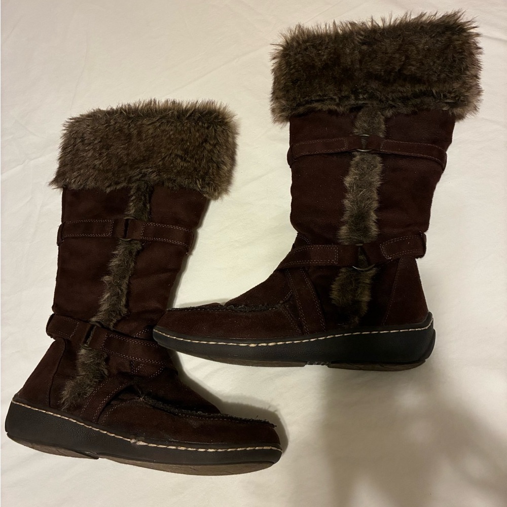 Women's Brown Fur-Trimmed Boots